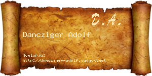 Dancziger Adolf névjegykártya